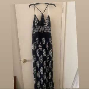 Navy blue floral Maxi dress